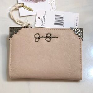 Jessica Simpson Sandstone Palmer Double Fold Medium Faux Leather Wallet NWT